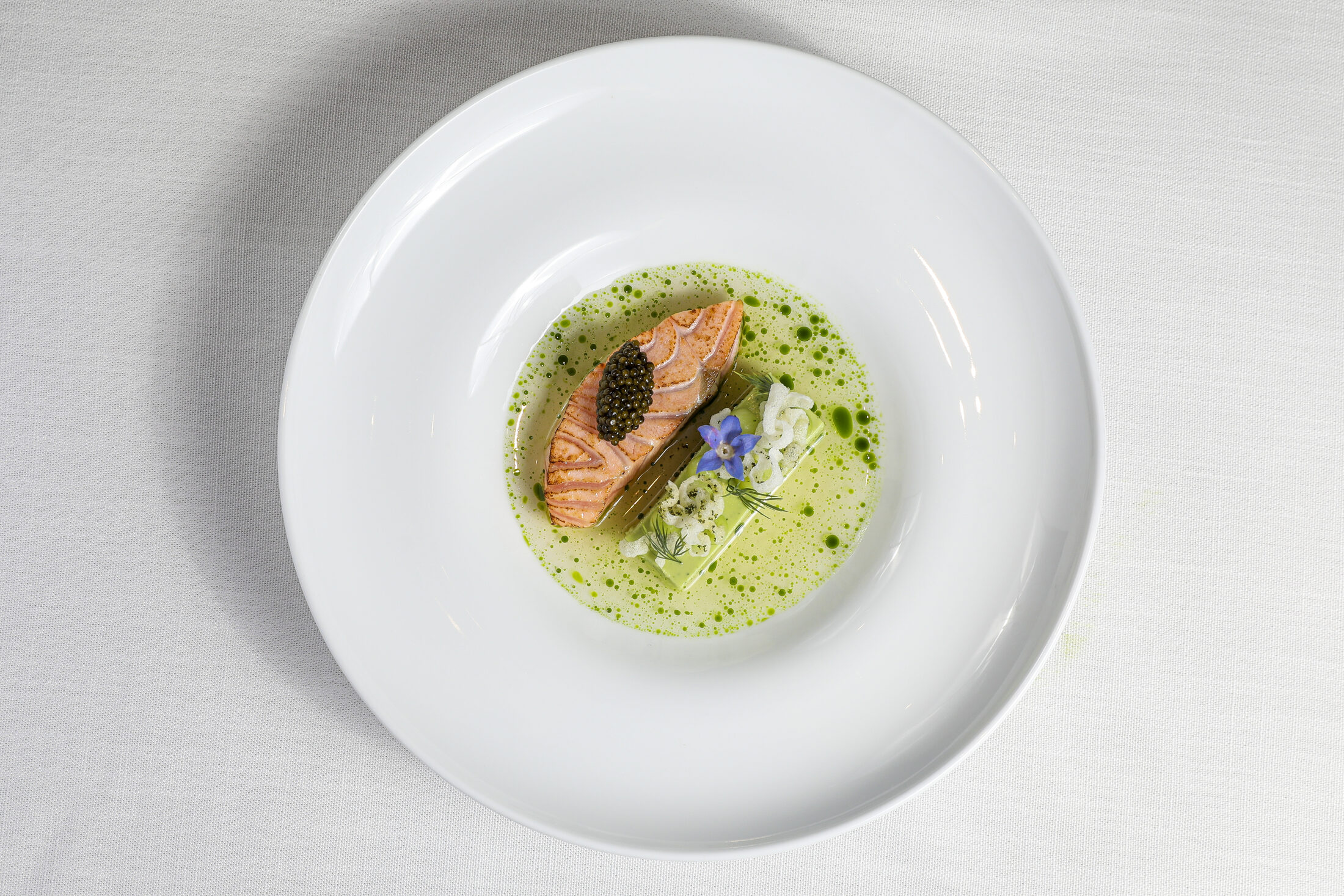 Dry-aged salmon, Oona caviar \u2014 detail